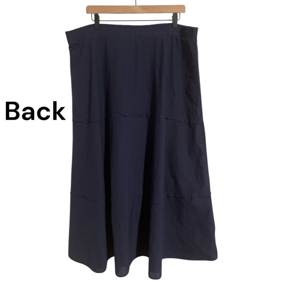 Christopher & Banks Tiered Midi Skirt Cotton Coastal Peasant Boho Large - Picture 3 of 7